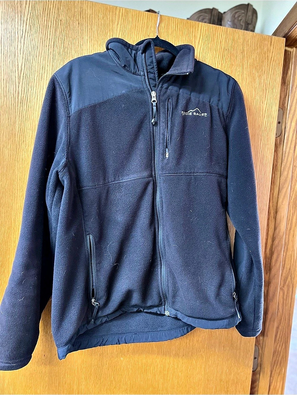 Eddie Bauer Men's Fleece Jacket Black Size Medium